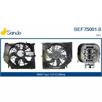 Moteur électrique, ventilateur pour radiateurs SANDO SEF75001.0