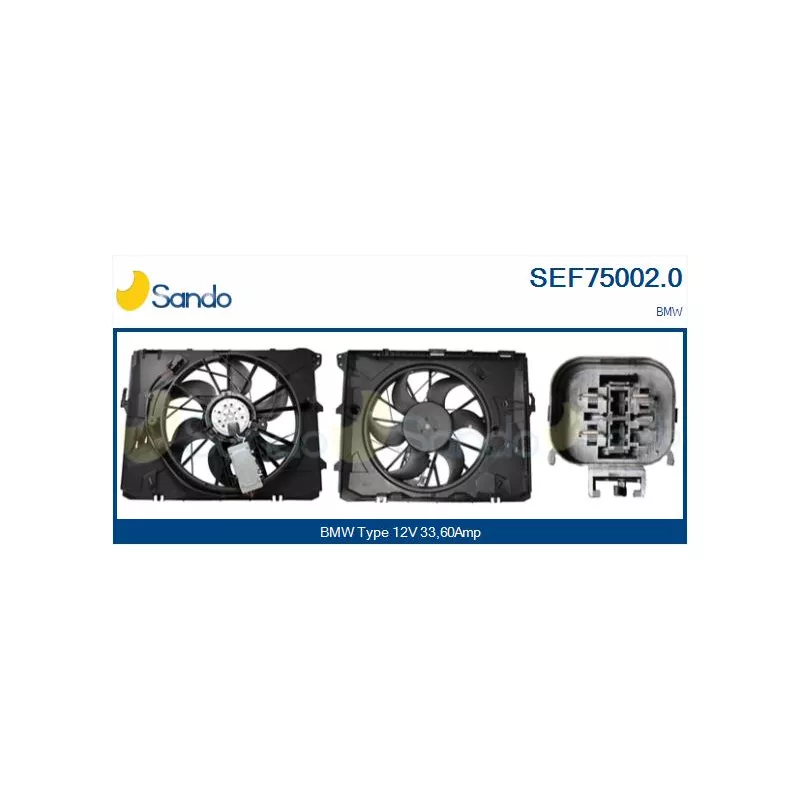 Moteur électrique, ventilateur pour radiateurs SANDO SEF75002.0