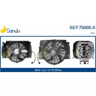 Moteur électrique, ventilateur pour radiateurs SANDO SEF75005.0