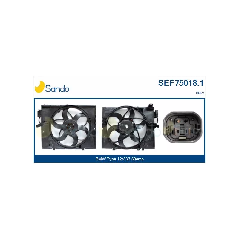 Moteur électrique, ventilateur pour radiateurs SANDO SEF75018.1