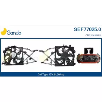 Moteur électrique, ventilateur pour radiateurs SANDO SEF77025.0