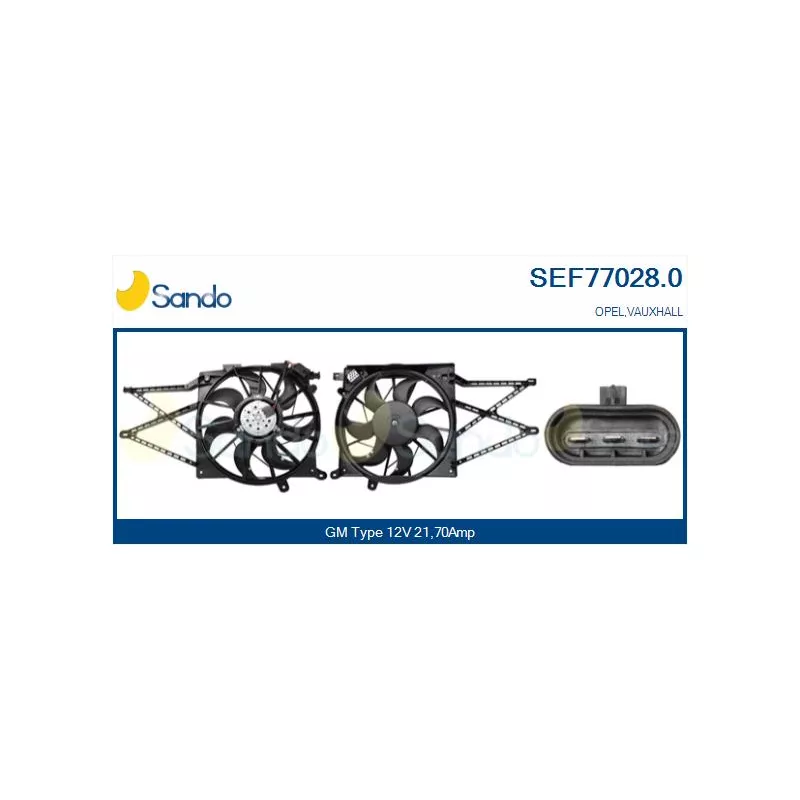 Moteur électrique, ventilateur pour radiateurs SANDO SEF77028.0