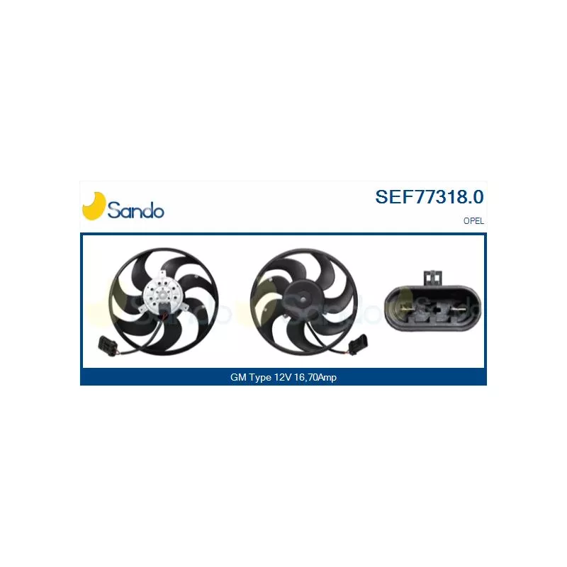Ventilateur, refroidissement du moteur SANDO SEF77318.0