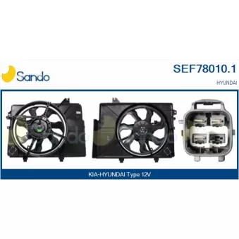 Moteur électrique, ventilateur pour radiateurs SANDO SEF78010.1