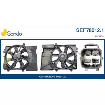 Moteur électrique, ventilateur pour radiateurs SANDO SEF78012.1