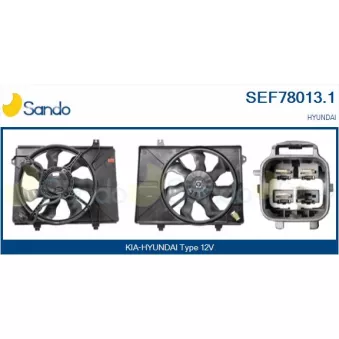 Moteur électrique, ventilateur pour radiateurs SANDO SEF78013.1