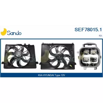 Moteur électrique, ventilateur pour radiateurs SANDO SEF78015.1