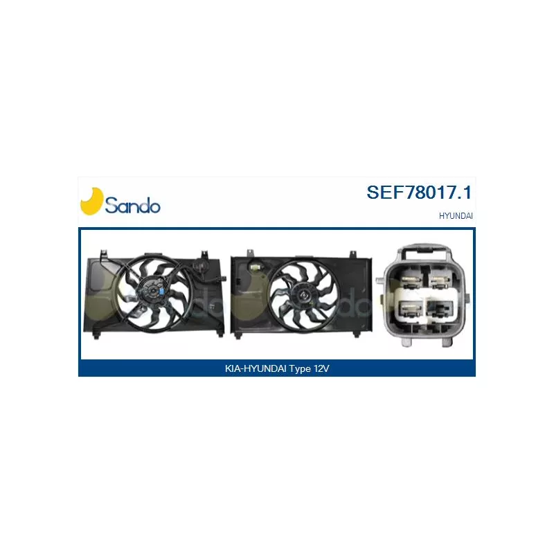 Moteur électrique, ventilateur pour radiateurs SANDO SEF78017.1