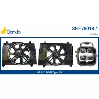 Moteur électrique, ventilateur pour radiateurs SANDO SEF78018.1