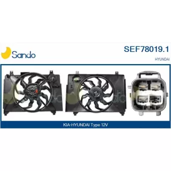 Moteur électrique, ventilateur pour radiateurs SANDO SEF78019.1