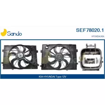 Moteur électrique, ventilateur pour radiateurs SANDO SEF78020.1