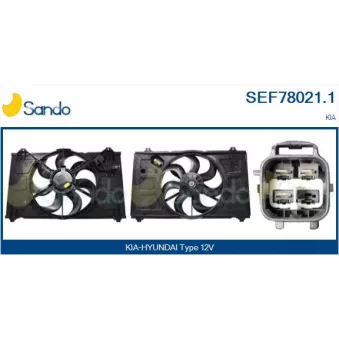Moteur électrique, ventilateur pour radiateurs SANDO SEF78021.1