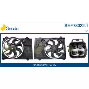 Moteur électrique, ventilateur pour radiateurs SANDO SEF78022.1