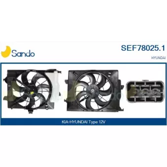 Moteur électrique, ventilateur pour radiateurs SANDO SEF78025.1