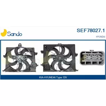 Moteur électrique, ventilateur pour radiateurs SANDO SEF78027.1