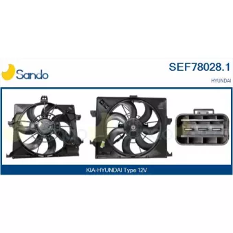 Moteur électrique, ventilateur pour radiateurs SANDO SEF78028.1