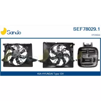 Moteur électrique, ventilateur pour radiateurs SANDO SEF78029.1