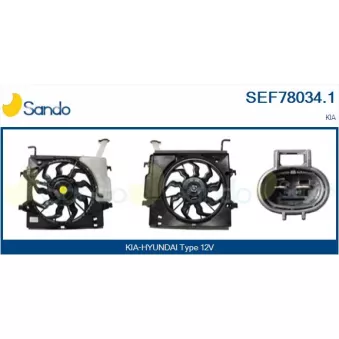 Moteur électrique, ventilateur pour radiateurs SANDO SEF78034.1