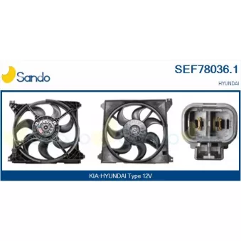 Moteur électrique, ventilateur pour radiateurs SANDO SEF78036.1