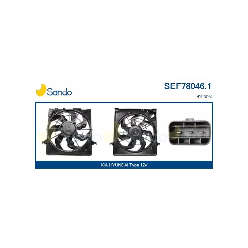 Moteur électrique, ventilateur pour radiateurs SANDO SEF78046.1