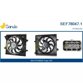 Moteur électrique, ventilateur pour radiateurs SANDO SEF78047.1