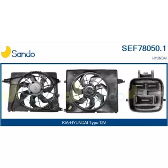 Moteur électrique, ventilateur pour radiateurs SANDO SEF78050.1