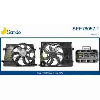 Moteur électrique, ventilateur pour radiateurs SANDO SEF78057.1