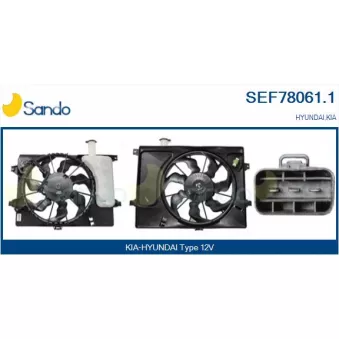 Moteur électrique, ventilateur pour radiateurs SANDO SEF78061.1
