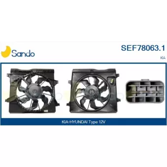 Moteur électrique, ventilateur pour radiateurs SANDO SEF78063.1