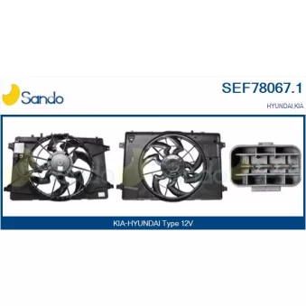 Moteur électrique, ventilateur pour radiateurs SANDO SEF78067.1