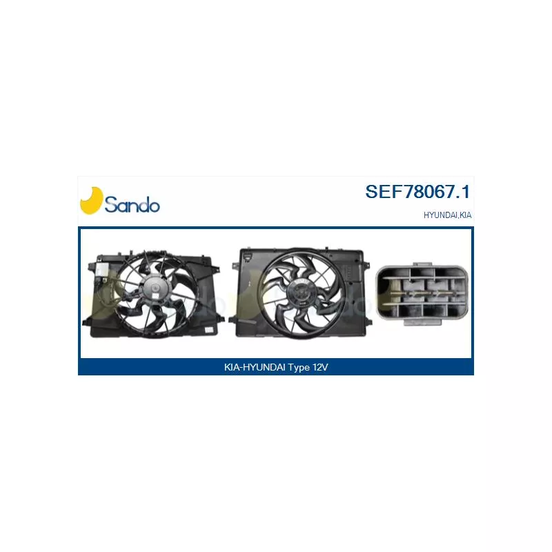 Moteur électrique, ventilateur pour radiateurs SANDO SEF78067.1