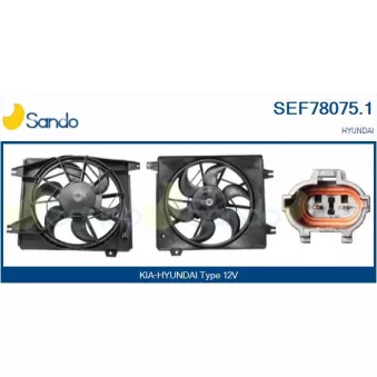Moteur électrique, ventilateur pour radiateurs SANDO SEF78075.1