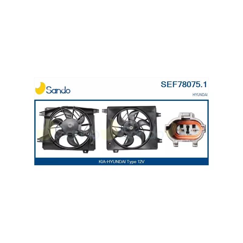 Moteur électrique, ventilateur pour radiateurs SANDO SEF78075.1