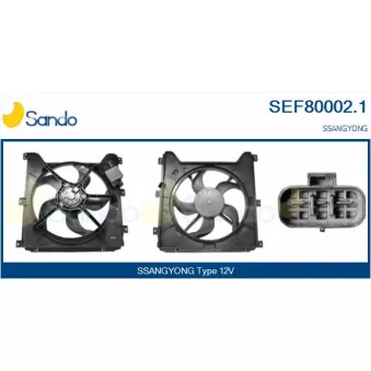Moteur électrique, ventilateur pour radiateurs SANDO SEF80002.1
