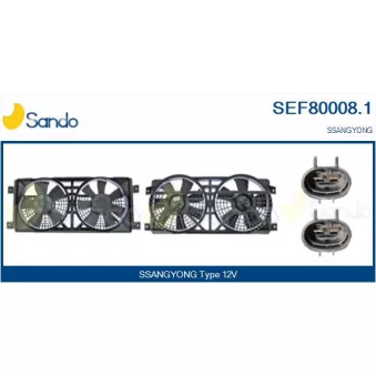 Moteur électrique, ventilateur pour radiateurs SANDO SEF80008.1
