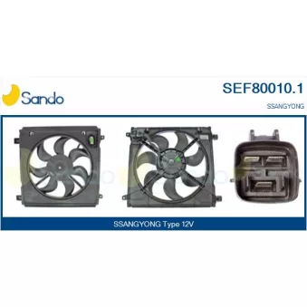 Moteur électrique, ventilateur pour radiateurs SANDO SEF80010.1