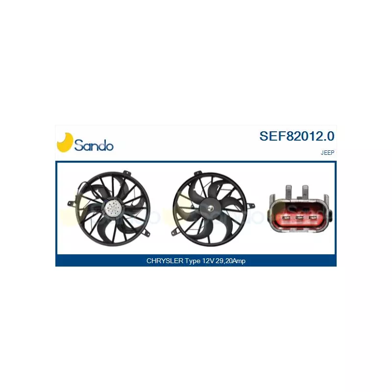 Moteur électrique, ventilateur pour radiateurs SANDO SEF82012.0