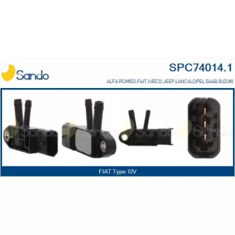 Transmetteur de pression, controle des gaz d'échappement SANDO SPC74014.1