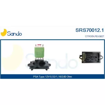 Résistance, pulseur d'air habitacle SANDO SRS70012.1