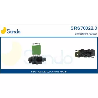 Résistance, pulseur d'air habitacle SANDO SRS70022.0