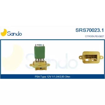Résistance, pulseur d'air habitacle SANDO SRS70023.1