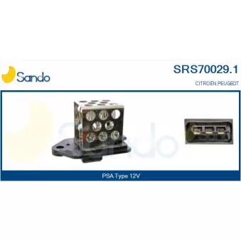 Résistance de série, moteur électrique-ventilateur du radiat SANDO SRS70029.1