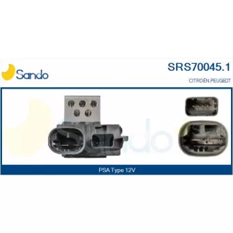 Prérésistance, moteur électrique (ventilateur de radiateur) SANDO SRS70045.1