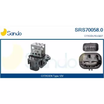Prérésistance, moteur électrique (ventilateur de radiateur) SANDO SRS70058.0