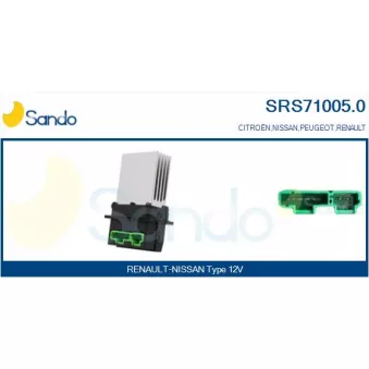 Résistance, pulseur d'air habitacle SANDO SRS71005.0