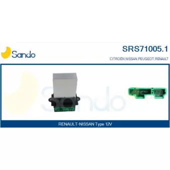 Résistance, pulseur d'air habitacle SANDO SRS71005.1