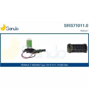 Résistance, pulseur d'air habitacle SANDO SRS71011.0
