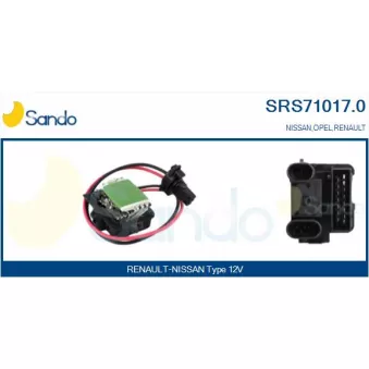 Résistance, pulseur d'air habitacle SANDO SRS71017.0