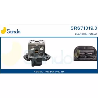 Prérésistance, moteur électrique (ventilateur de radiateur) SANDO SRS71019.0