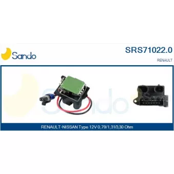 Résistance, pulseur d'air habitacle SANDO SRS71022.0